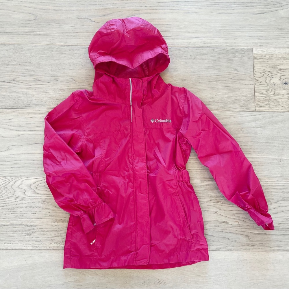 Girls pink Columbia windbreaker jacket size small